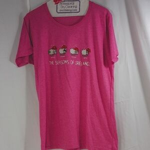 Kids IRELAND,  Charming Pink Kids Tee with Ireland Seasons Design